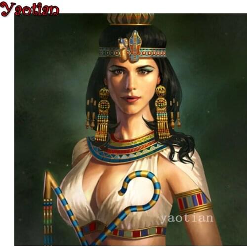 5D Diamond Painting Full Square Diamond Mosaic Egypt Queen Classical Art DIY Diamond Embroidery Rhinestones Cross Stitch Kit