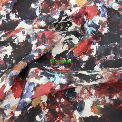 Brand high-count yarn pure ramie digital printed cloth garment fabric