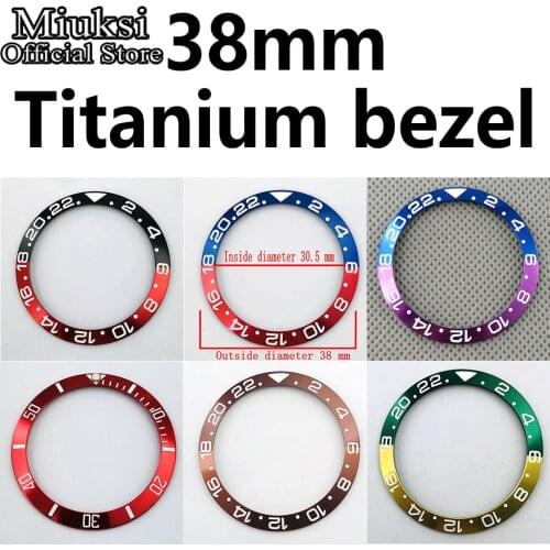 Miuksi high quality 38mm titanium bezel insert fit 40mm watch case