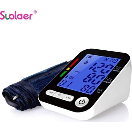 Digital Upper Arm Tonometer Blood Pressure Monitor Sphygmomanometer LCD Screen Automatic Heart Beat Meter Machine Measuring Tool