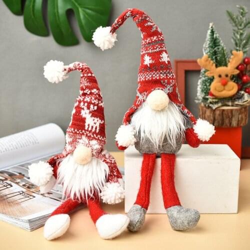 Kids Santa Faceless Doll 2021 Christmas Decorations For Home Merry Christmas Ornament Children Plush Toy Navidad Happy New Year