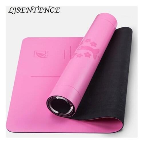 Fitness Yoga Mat Colorful Position Line Natural Rubber Non-Slip Stable Gym Home Exercise Mat Name Customization Customized