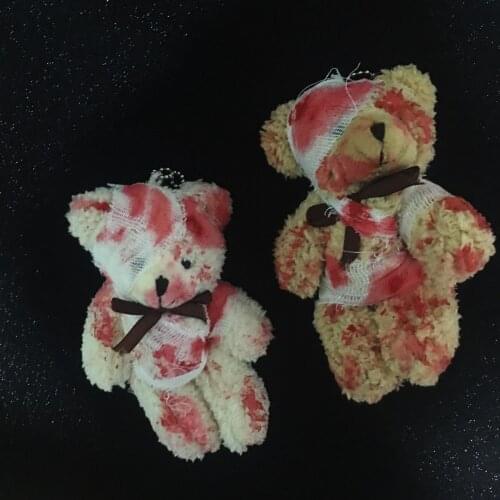 Y2K Goth Toy Disabled Bear Bloody Injured Bear Doll Child Fun Cute Soft Cute Bag Pendant Soft Sister JK Key Chain