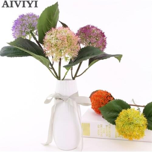 Artificial flower plastic hydrangea fake flower spray color dandelion artificial flower creative flower arrangement decoration