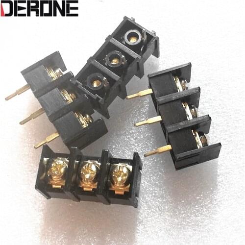 4 piece Terminal 3 pin 10mm Gold plated 3-way Screw Terminal Block for amplifier board