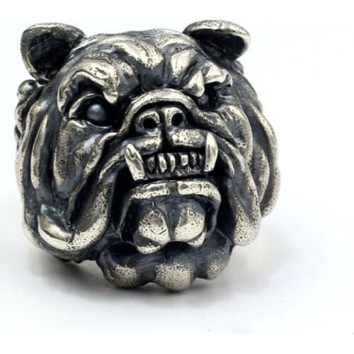 925 STERLING SOLID SILVER BIKER ROCKER DOG GOTH MENS RING RINGS JEWELRY A3198