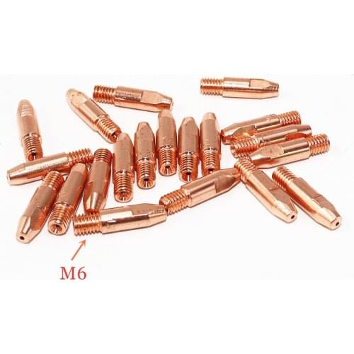 24KD Contact Tips 20pcs ECu CuCrZr MIG Torch Consumables 0.8 1.0 1.2mm Euro Style MIG MAG Welding Torch Welding Tip