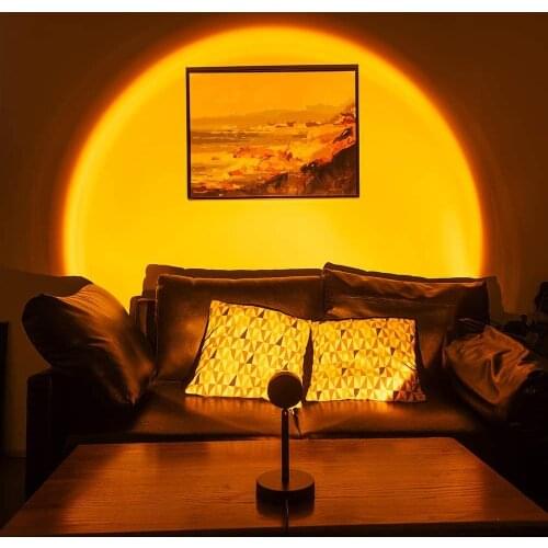 Hot Sale Sunset Projector Lamp Novelty Led Rainbow Projection Lamp USB Floor Night Light for Room Ackground Wall Decor Lighting