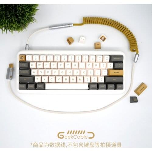 GeekCable Handmade Customized Mechanical Keyboard Data Cable For GMK Theme SP Keycap Line MelGeek White Shimmer Colorway