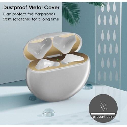 Metal Dust Cover Sticker For Huawei Freebuds 3 Earphone Protective Case For Freebuds 3 Charging Case Dust-proof Guard Skin