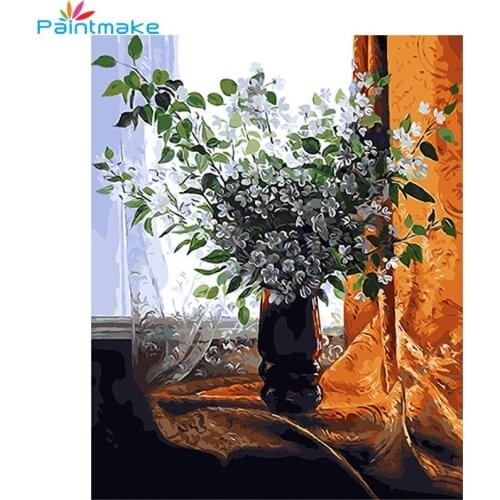 Paintmake Flowers Picture DIY Painting By Numbers Oil Painting on Canvas Wall Art Picture gifts For Home Decor 40*50cm