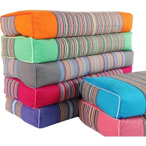 50x20x9CM Old Coarse Cloth Pillowcase Striped Cotton With Liner Cover Removable Square Pillowcase For Buckwheat Pillow