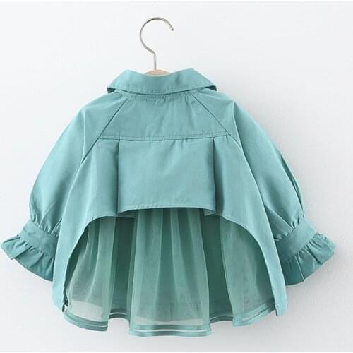 New Autumn Windbreaker Kids Jacket Girl Cute Solid Color Back Mesh Windbreaker Baby Outerwear Coats Girls Kids Children Clothing