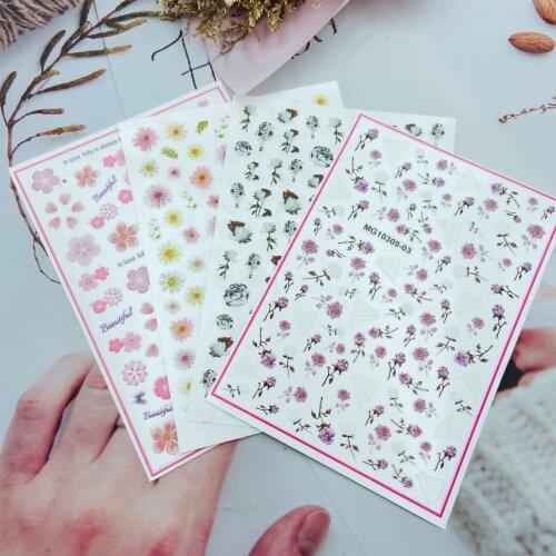 Fashion New Arrive Hand Decor for Women Girls Nail Stickers Spring Flowers Japanese Style DIY Fingernail Decals Manicure Art