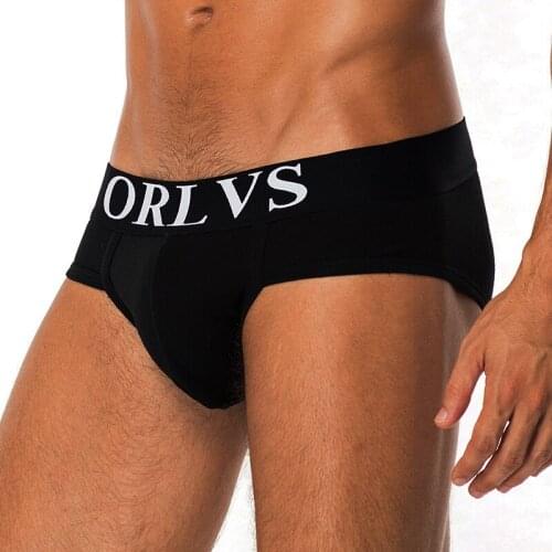 ORLVS Brand 50PC/LOT Wholesale Men Underwear Sexy Briefs Cotton Male Panties Quick Dry Breathable Comfortable Underpants Mesh