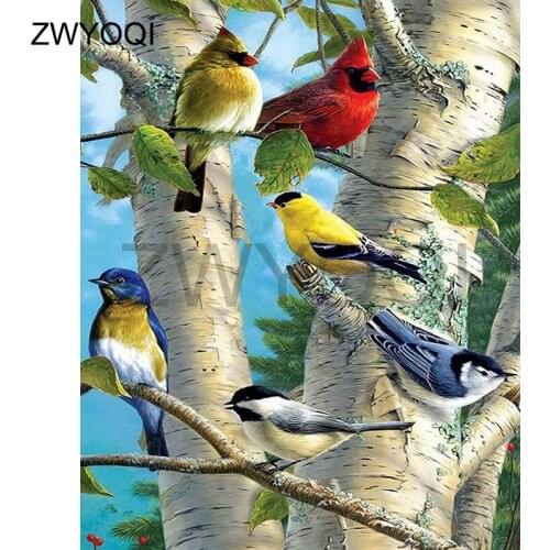 Full Round Diamond painting Cross stitch bird thrush Full Square Diamond embroidery bird thrush cuckoo DIY3D Diamond mosaic bird