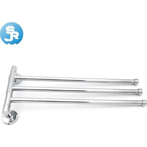 New arrival 2 poles towel bar 360 degree rotation towel bar chrome plated bathroom Stainless Steel towel hanger good quality
