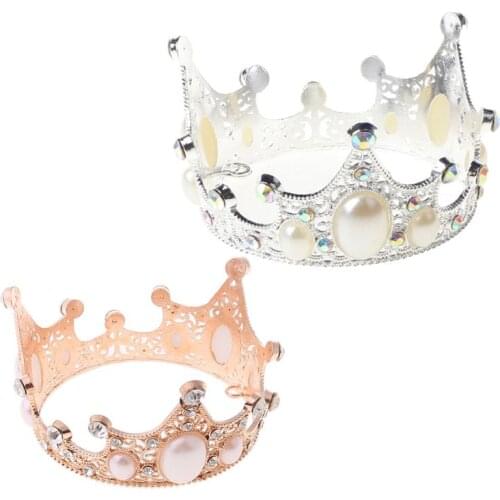 Baby Luxury Rhinestone Pearl Crown Mini Tiara Wedding Headband Princess Birthday Party Decorations Hair Accessory