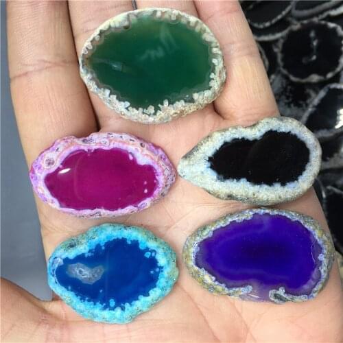 Variety of mini colored small agate sliced crystal DIY wedding home decoration gifts from Madagascar