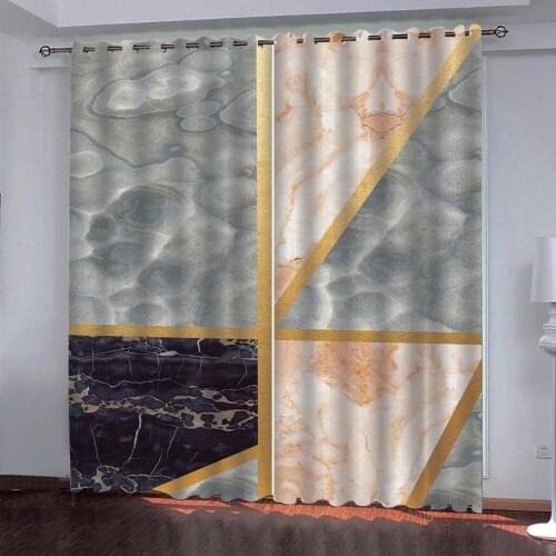 Luxury Blackout 3D Window Curtains For Living Room Bedroom marble curtains Blackout curtain