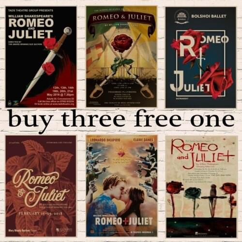 Actress American Brown Hair Romeo And Juliet Tragedy Movie Film Poster retro Poster wall sticker room decor