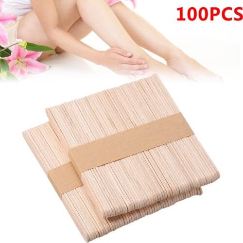 Shellhard 100x Disposable Waxing Wooden Tongue Depressor Body Hair Removal Stick Tongue Depressor