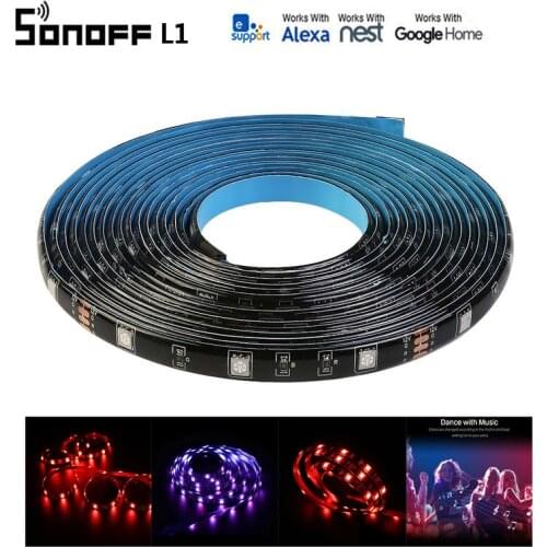 Sonoff 5050RGB-2M/5M LED Strip Dimmable Flexiable Smart Colorful Light Strip Work With Sonoff L1 Controller Support Alexa