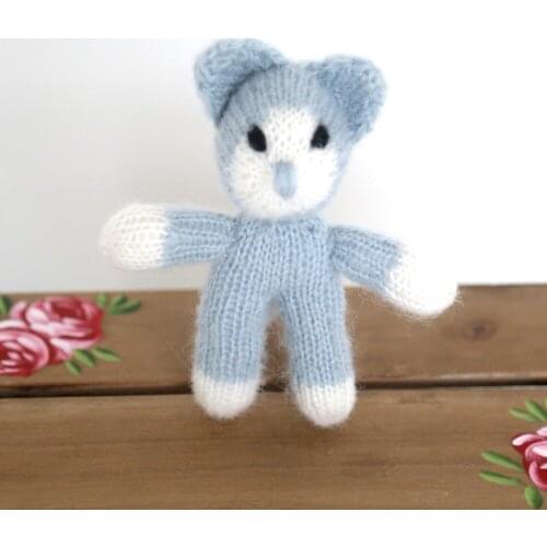 Knitted Wolf Doll Newborn Photo toy photo props Stuffed Animal Wolf toy Photography props Teddy bear Bunny doll