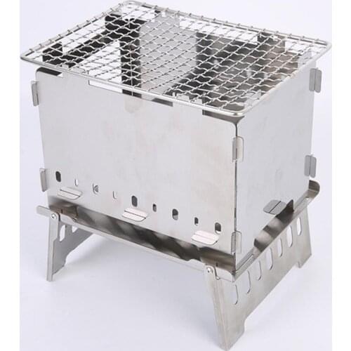 Outdoor Foldable Wood Fire Stove Portable Camping Picnic Multifunctional Barbecue Stainless Steel Cooking Cookware Tool