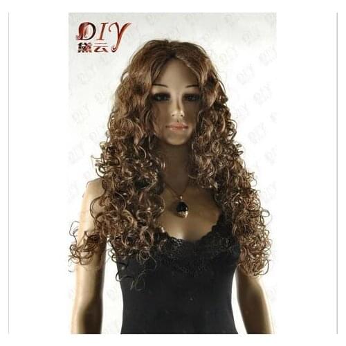 Zhaoxia++078261@Q8@* +++02846 Women Heat Long Beautiful Brown Curly Cosplay Party Full Hair Wig