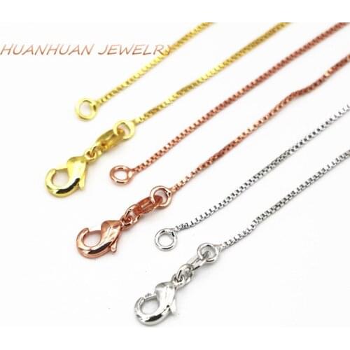 Charms 3 Colors Link Chain For Women 1mm Copper Stainless Steel Snake Chains Necklaces Fit Diy Pendants Jewelry 18inch B3379