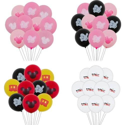 10pcs Disney Mickey Mouse Party Balloons Confetti Balloon Baby Shower Birthday Party Decorations Kids Classic Toys Gifts Minnie