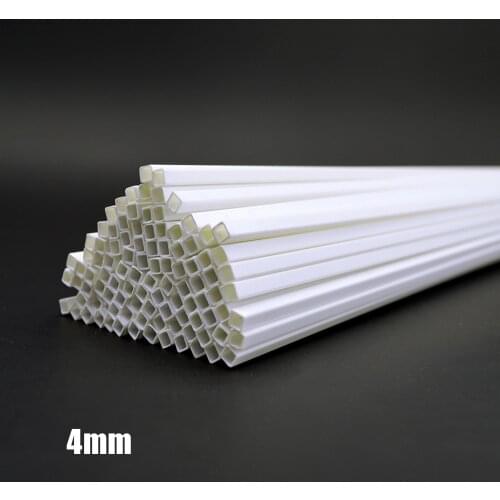 100pcs 4.0*4.0mm Square tube ABS Plastic pipe JYG-4.0 50cm length