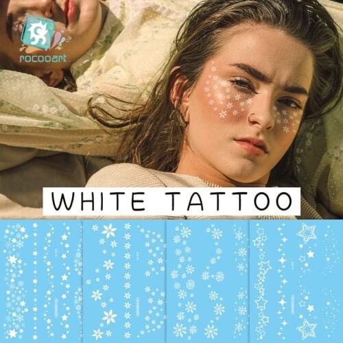 2020 New White Flower Face Temproary Tattoo Sexy Freckles Makeup Waterproof Stickers Eye Decal For women