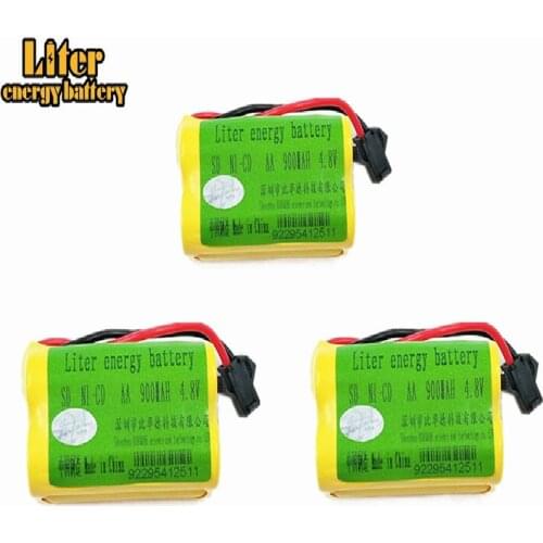 3PCS 4.8v 900mah Rechargeable Ni-Cd AA 4.8v bateria 4.8v nicd ni cd battery pack 4.8v 900mah for RC boat model car toy
