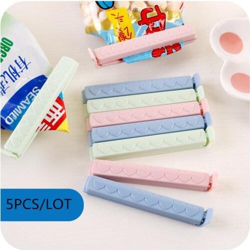5Pcs/lot Portable New Kitchen Storage Food Snack Seal Sealing Bag Clips Sealer Clamp Plastic Tool -30