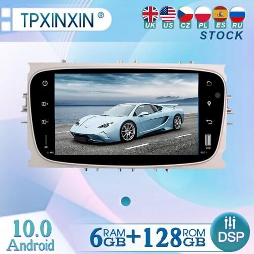 6+128GB For Ford Focus 2009 Android 10 Radio Player Car GPS Navigation Head Unit Car Radio with Screen WIFI DSP CARPLAY
