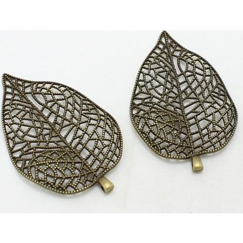 6pcs 49*80mm Hollow big Tree Leaf Charms Trendy Jewelry Antique bronze Metal Alloy Fit DIY Jewelry Making Pendant 3D466