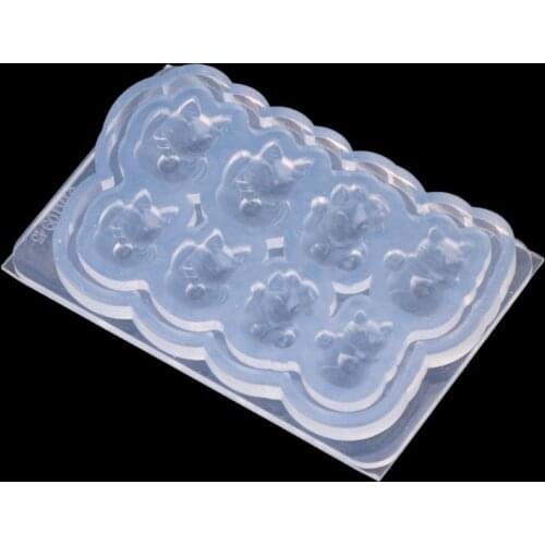 8 Different Fortune Cat Postures Nail Art Mold Expoy Resin Cabochon Jewelry Mold