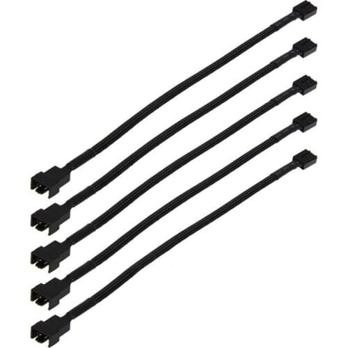 ABSF 12 inch 5PCS 4 Pin PWM Connector Case Fan Extension Power Cable for Computer
