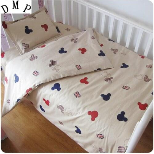 Promotion! 3PCS Cartoon kit de berço Baby Bedding Sets for Cots,Crib Bedding Sets,Cot sET,Duvet Cover/Sheet/Pillow Cover