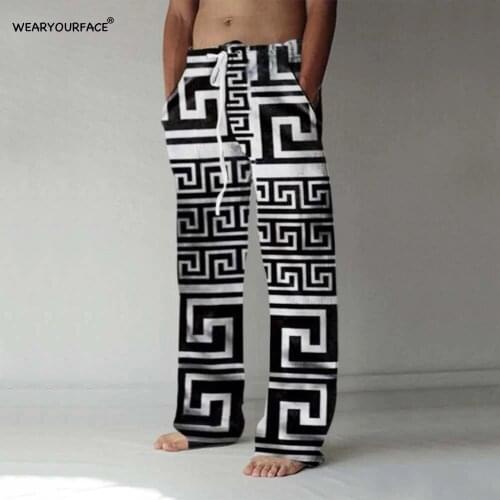 Ancient Times Pattern 3D All Over Print Full Length Wide Leg Pants Hipster Fashion Streetwear Oversize Sweatpants Men Clothing