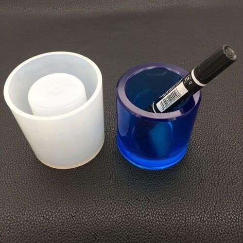 DIY Crystal Epoxy Pen Holder Silicone Resin Mold High Mirror Handmade Jewelry Dried Flower Decoration Tool Decoration