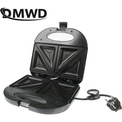 DMWD Electric Sandwich Maker Mini Grilling Panini Baking Plates Toaster Multifunction Non-Stick Egg waffle Breakfast Machine EU