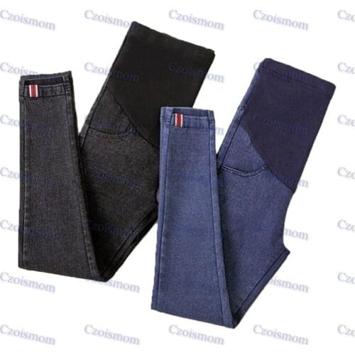 Hot Sales Fashion Maternity Denim Pants Jeans For Pregnant Women Pregnancy Nursing Leggings Pregnant Clothes With Pockets Black
