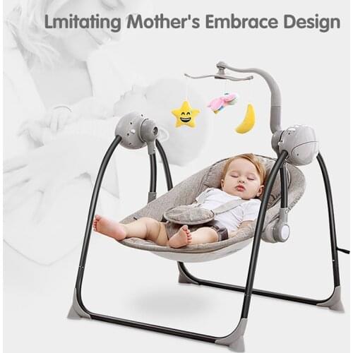 IMBABY Baby Electric Rocking Chair Infant Cradle With Music And Remote Control Cradle Rocking Chair For Newborns Swing Chair