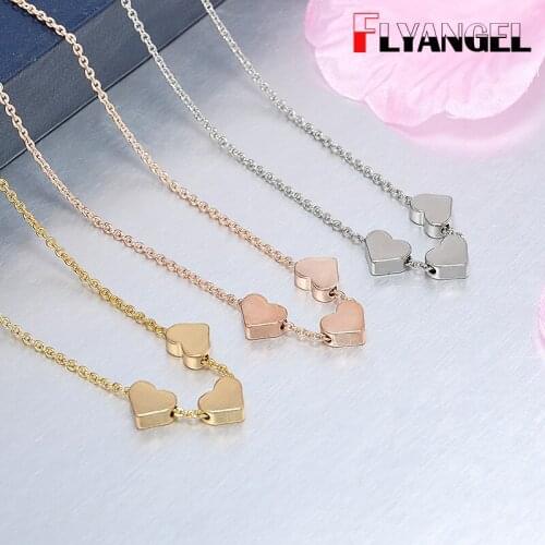 FLYANGEL New Style Necklace Chic Hot Summer Jewelry Collarbone Necklace Tiny Heart Pendant Women Jewelry Girlfriend Wife Gifts