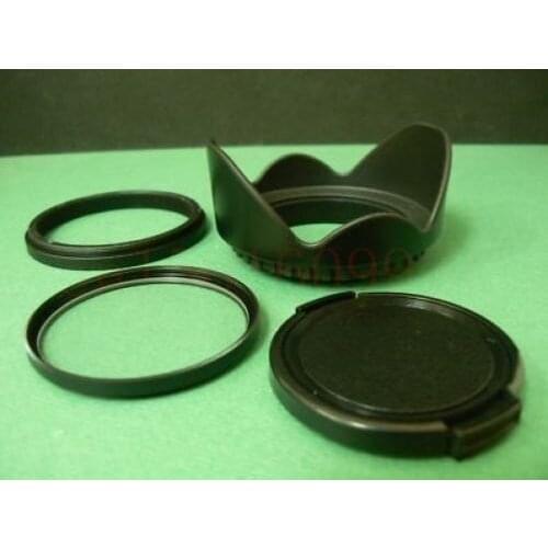 4 in 1 Adapter Ring+Lens Cap+Hood+UV Filter For 58mm Canon PowerShot G1X G1 X Camera