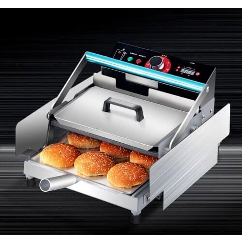220V Commercial Automatic Hamburger Machine Stainless Steel Double layer Batch Bun Toaster Bread Maker Bake Burger Machine 750W