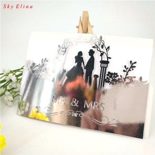 Laser Cut Wedding Invitations Card Vintage Wedding Bridal Shower Gift Greeting Card Kits Event Party Supplies Decor 7z1/10/30Pcs